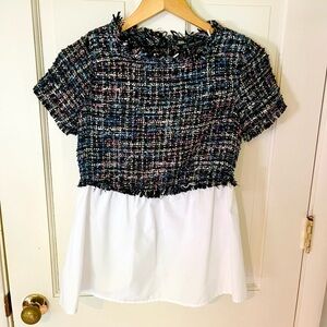 Zara Tweed Knit Blouse